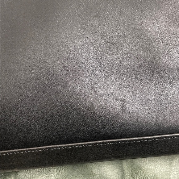 Coach Black Leather Handbag with Silver Accents